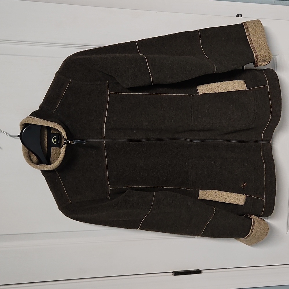 Aigle Polartec Fleece Full Zip Jacket - Womens 10 Brown Tan